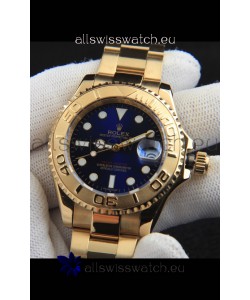 Rolex Yachtmaster Japanese Movement Watch in Gold Casing - Blue dial 37MM