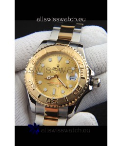 Rolex Yachtmaster Japanese Movement Watch in Two Tone Gold Casing - Gold dial 37MM