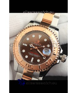 Rolex Yachtmaster Japanese Movement Watch in Two Tone Gold Casing - Light Brown dial 37MM