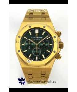 Royal Oak Chrono 26331 Yellow Gold Green Dial Super Clone Watch 
