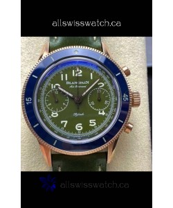Blancpain Air Command Rose Gold Casing Blue Bezel Super Clone Watch 