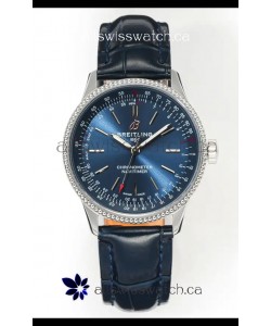 Navitimer Automatic 36 Navy Blue Dial Steel Casing Super Clone Watch 