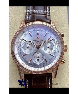 Breitling Navitimer B01 43MM Rose Gold Steel Dial Super Clone Watch 