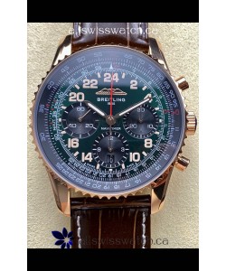 Breitling Navitimer B02 Rose Gold Green Dial Swiss Replica Watch 