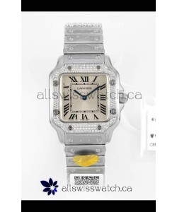 Cartier Santos Swiss Quartz 27MM Steel Dial Super Clone Watch