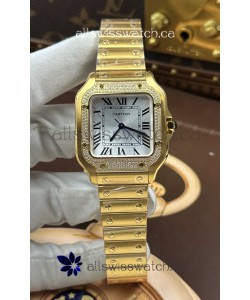 Santos De Cartier 35MM Yellow Gold Super Clone Edition Watch 
