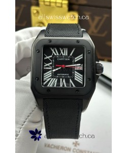 Santos De Cartier in Black Dial PVD MLF Coating Super Clone Watch