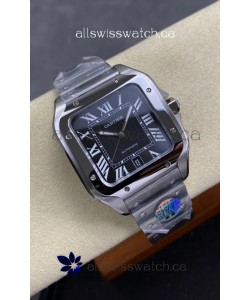 Cartier Santos De Cartier 904L Steel Black Dial Super Clone Replica 40MM Watch