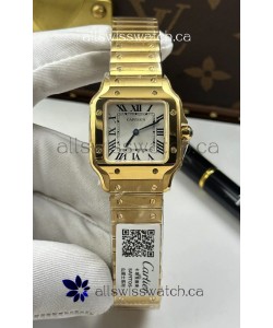 Cartier Santos Swiss Quartz 27MM Yellow Gold Super Clone Watch 