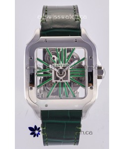 Santos De Cartier Super Clone Watch in Skeleton Dial Steel Case