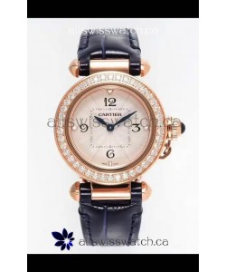 Pasha De Cartier Rose Gold Casing Watch 30MM Super Clone Watch 