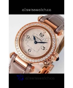Pasha De Cartier Rose Gold Casing Watch 30MM Super Clone Watch 
