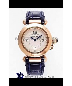 Pasha De Cartier Rose Gold Casing Watch 30MM Super Clone Watch 