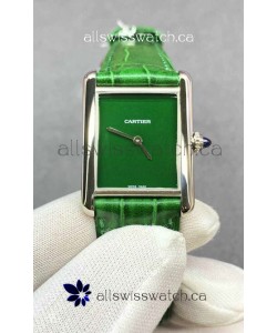 Cartier Tank Louis 25MM Swiss Quartz Green Dial Watch 