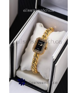 Chanel Premiere Galon Gold Diamonds Swiss Quartz Watch 