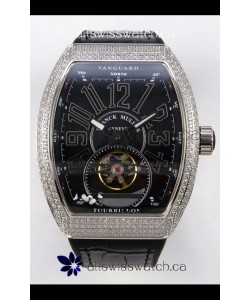 Franck Muller V45 Tourbillon Stainless Steel Diamonds Super Clone Watch 