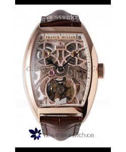 Franck Muller Fast Tourbillon Rose Gold Brown Strap Super Clone Watch 