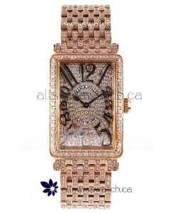 Franck Muller Long Island Rose Gold Diamonds Swiss Replica Watch 