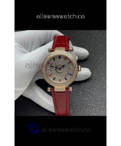 Franck Muller Double Mystery Swiss Quartz Watch in Gold Diamonds Casing