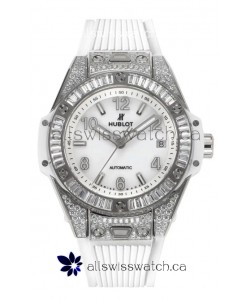 Hublot Big Bang One Click moissanite Paved Casing Super Clone Watch White Dial