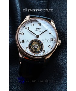 IWC Portuguese Tourbillon Rose Gold White Dial Super Clone Watch 