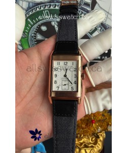 Jaeger-LeCoultre Reverso Tribute Duoface Rose Gold White & Black Dial Super Clone Watch 