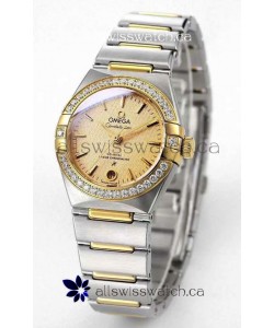 Omega Constellation 29MM Two Tone Yellow Gold Dial Automatic Super Clone Watch 
