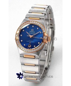 Omega Constellation 29MM Two Tone Rose Gold Blue Dial Automatic Super Clone Watch 