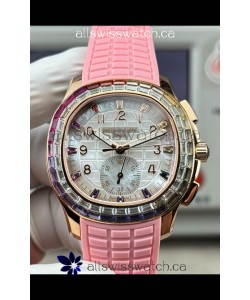 Patek Philippe Aquanaut 7968 Rose Gold Pink Strap Super Clone Watch 