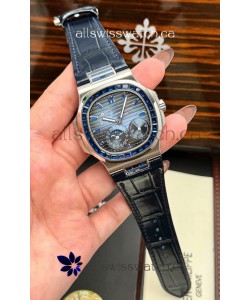 Patek Philippe Nautilus 5712 Rose Gold Blue Rubies Super Clone Watch 