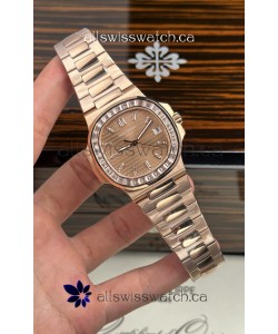 Patek Philippe Nautilus 5723 Rose Gold White Sapphires Super Clone Watch 