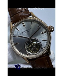 Patek Philippe Japanese Tourbillon Rose Gold Grey Dial Japanese Replica Watch 