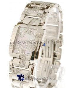 Patek Philippe Twenty Four Swiss Replica Steel Watch in Pink Pearl Dial 