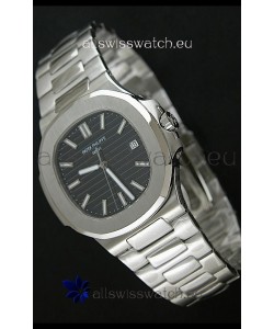 Patek Phillipe Nautilis Swiss Replica Watch in Black Textured Dial