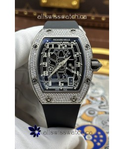 Richard Mille RM67-01 Extra-Flat Steel Diamonds Studded Super Clone Watch 