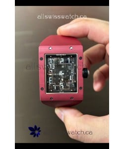 Richard Mille 16-02 Titanium Extra-Flat Red Rubber Super Clone Watch 