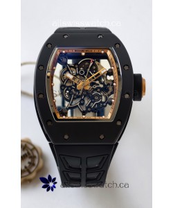 Richard Mille RM055 FREE SPRUNG MVMNT Black Ceramic Rose Gold Inner Bezel Super Clone Watch 