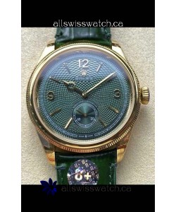 Rolex 1908 Perpetual in Yellow Gold Casing Green Dial Swiss Replica Watch 
