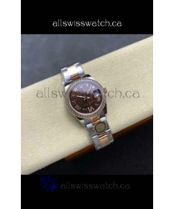 Rolex Super Clone Datejust 31MM Brown Dial Rose Gold Oyster Super Clone Watch 