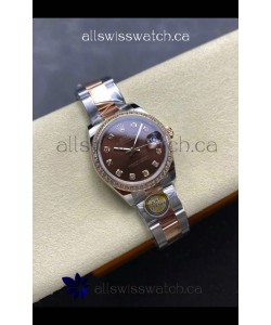 Rolex Super Clone Datejust 31MM Brown Dial Rose Gold Oyster Super Clone Watch 
