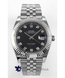 Datejust Super Clone 126334 Black Diamonds Dial 41MM FREE SPRUNG MVMNT 3235 Watch 