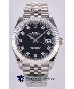 Datejust Super Clone 126334 Black Diamonds Dial 41MM FREE SPRUNG MVMNT 3235 Watch 