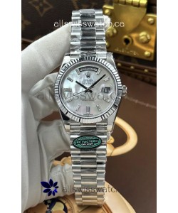 Rolex Day Date 228236 Stainless Steel Pearl Crystal Dial Super Clone Watch 