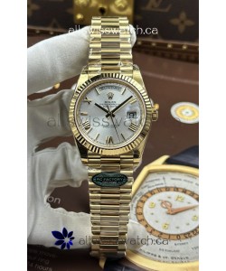 Rolex Day Date 228238 Yellow Gold Steel Roman Dial Super Clone Watch 