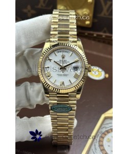 Rolex Day Date 228238 Yellow Gold White Roman Dial Super Clone Watch 