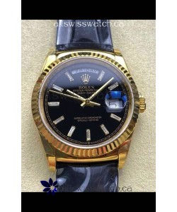 Rolex Day Date 128238 Yellow Gold Black Crystal Dial Super Clone Watch 
