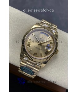 Rolex Day Date 228238 Yellow Gold in Gold Roman Dial Super Clone Watch 