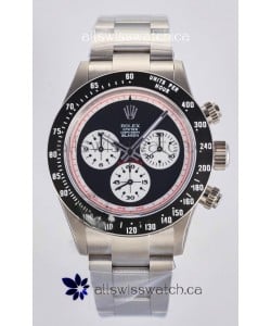 Rolex Daytona Paul Newman Blaken Black Dial Custom Modded 4130 Mvnt Swiss Replica
