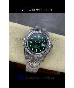 Rolex Submariner 116610 Iced Out Edition 19 Green Dial Swiss Replica Watch 