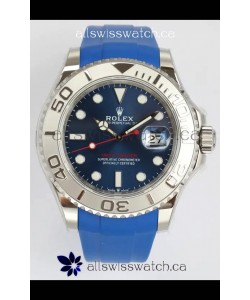 Rolex Yachtmaster 40mm Blue Dial Rubber Strap Super Clone Watch 